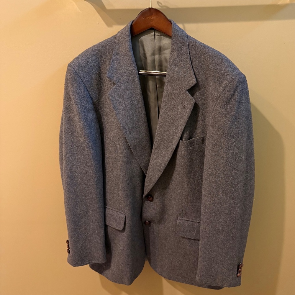 Rogers Scott 100% Camel Hair Blazer Men's 42R Gray Two Button Sport Coat Jacket